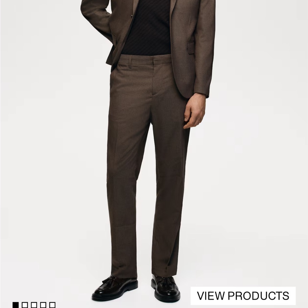 H&M Men's Classic Brown Dress Pants